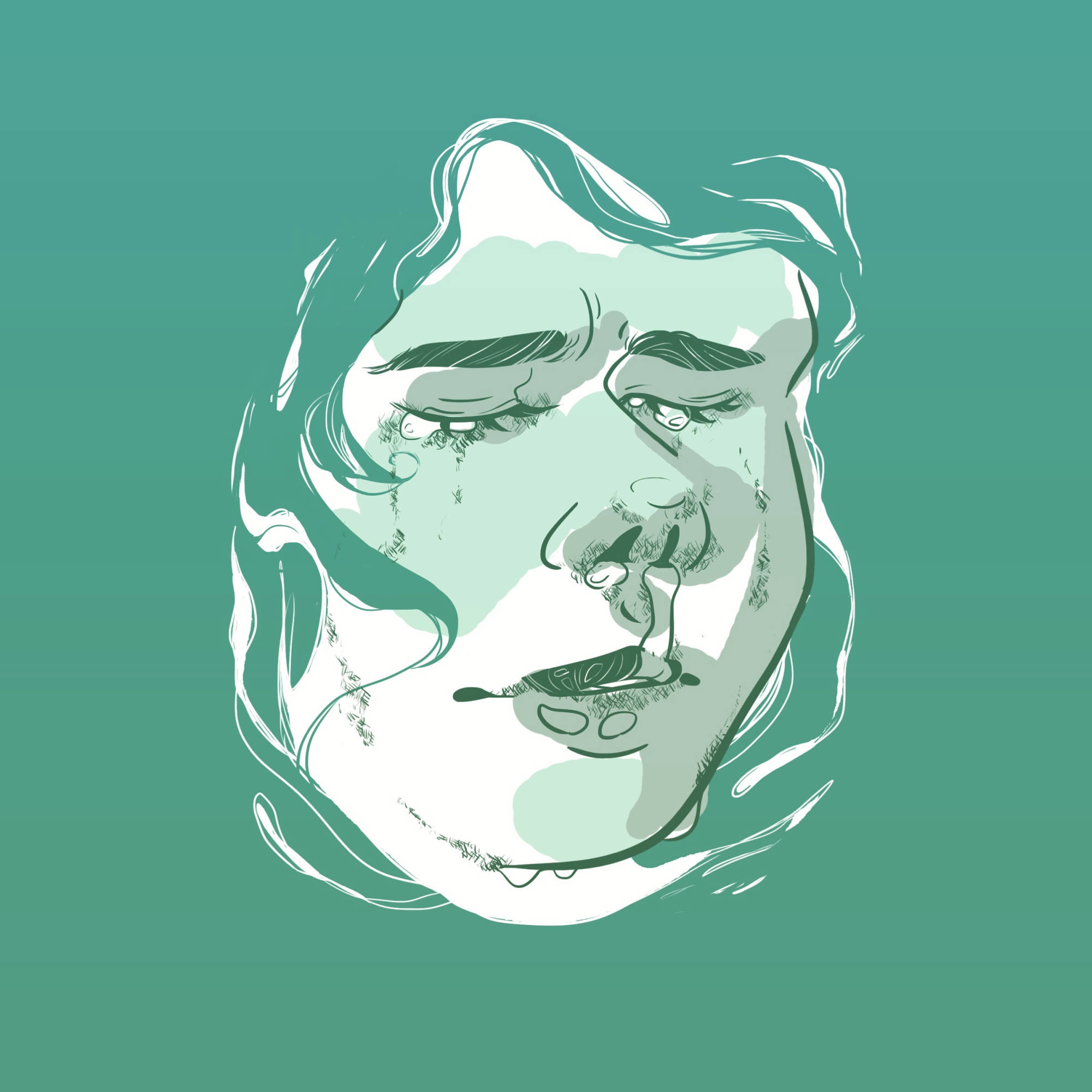 Turbulent Portrait | Illustration | Liliana van Velzen